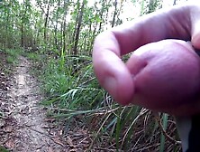 WANG FLASH IN FOREST: Sporty mother i'd like to fuck caught me jerking off and laughs at my giant ejaculation