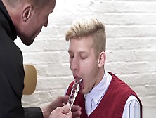 Old Priest Sticks A Crystal Rod Inside Twinks Asshole