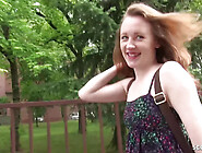 German Scout - Real Ginger College Teen Seduce To Anal At Public Casting - Small Tits