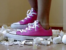 five Months Saving Eggshells Crushing | Pink Sneakers Converse all Star