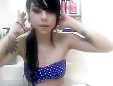 Petite Emo Girl Webcam Taking Bath