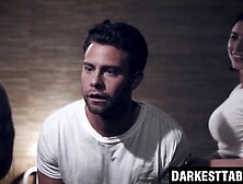 Sinful cutie rides cock while slobbering on it