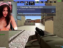 Wild Camgirl Exposes Her Big Boobs While Playing Video Games