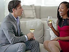 Ebony babe Chanell Heart gets her tight ass gapped by Mick Blue in lingerie.