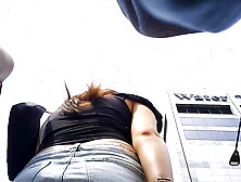 Double Upskirt - Latinas In Tiny Denim Miniskirts