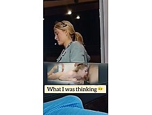 Hot blonde barista looking at my drive-thru boner