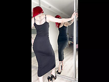 Naughty Redhead rubs her boobs with oil and shakes her ass for you