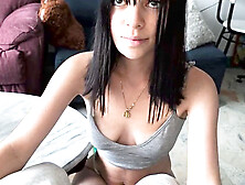 Hot Laura strips down in tight clothes for a wild session in her best friend's living room