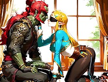 Blindfolded surprise for the Princess Zelda - AI Generated Toon