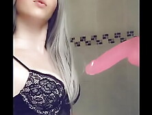 British Teeny Whore Lily Deepthroat & Gags on dildo