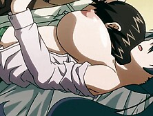 Long-haired babe with massive tits takes on a missionary pose with a big dick