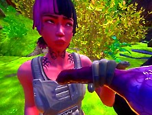 Slim Thai and Furry werewolf bj in the forest