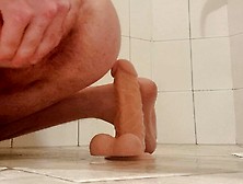 19Yo Virgin Twink Riding Big Dildo In Shower