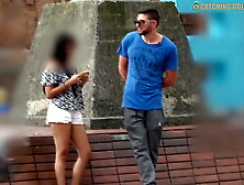 Super Hot Colombian Teen In Red Thongs Gets Picked Up And Fucked Hard