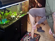 Amateur Wife Fucking Dildo While Two Guys Cum on Her - Homemade Threesome