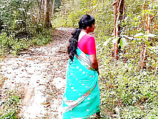 Indian Couple Outdoor Sex with Dirty Telugu Talk - Big Natural Boobs & Big Dick Fucking in Jungle