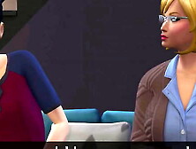 Son Rides Sleeping Cute Mom After Coming Home Tired After A Hard Day At Work