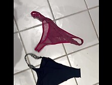 Stepdaugther,  jerk of underwear,  no cum