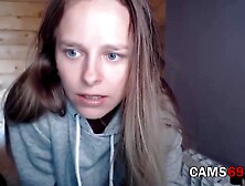 Russian Girl with Blue Eyes Shows Body on Webcam - Teen
