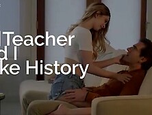 Molly Little is getting history tutoring from Ken Feels.  She's not really paying attention since she's amazing inside her tutor,