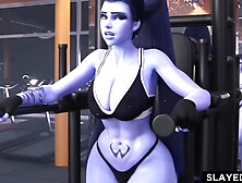 Widowmaker and enormous loads in the gym with BBC (Compilation) non-human & alien angel