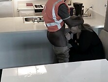 Excited Housewife Cheats With Ebony Construction Worker