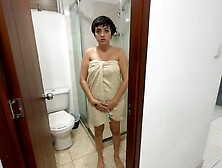 I help my sexy stepsister out of the bathroom who got locked up,  in exchange she lets me fuck her hard in her tight ass with my