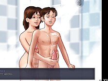 SUMMERTIME SAGA #73 • Sloppy hand job under the shower