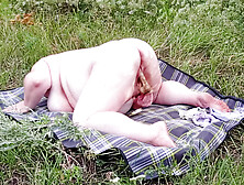 Fat Girl Masturbates Pussy With Toys In Nature