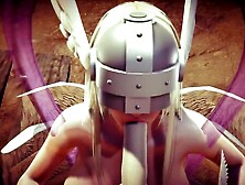 Angewomon Deepthroat Bj | Digimon Asian Cartoon Parody