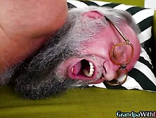 Bae blows senior citizen before ride and anal pleasure into duo