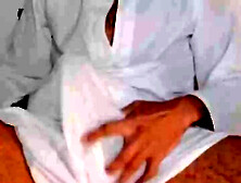 Relaxing In My White Robe And Masturbating