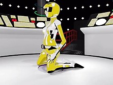 Yellow ranger riding slime cock