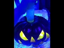 Attractive Horny Witch Conjures up a Humongous Pumpkin Rod and Rides it like Crazy