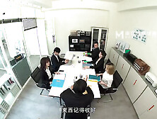 Stockings uniform office fine lady having sex with supervisor in various places