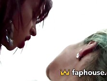 Super red-hot Latina tramp in a super-sexy underwear with a colorful hair and a insane mind