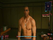 Cyberpunk 2077.  Quick Sex With A Muscular Cop.  River