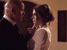Perverted secretary fucked by a bad boss with his cock