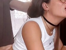 Russian girl pays for apartment rent in kind