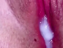 MILF rubs clit after HUGE cream pie