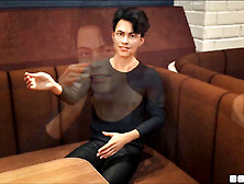 Busty newcomer in an adult visual novel game