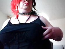 Crossdresser Jerks Off At Home