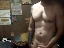 Muscled Hunk Plays With His Wiener