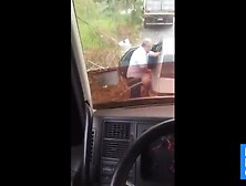 Hidden cam older man fucks in the street