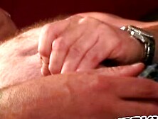 Big belly homo smoking and jerking off before a jizz blast