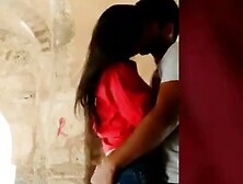 Indian desi college couple outdoor fun