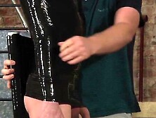 Mature master Sebastian Kane gives bound slave a handjob