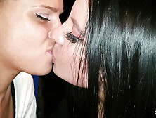 German Teens Best Friends Give Risky Cinema Blowjob POV and Swallow Cum