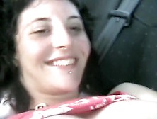 Natural Looking Chick Pounded In A Car