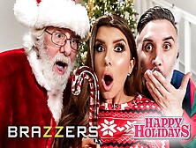 Brazzers - Fine Romi Rain Gets So Wet When Santa Watches Her Riding Her Fiance's Meat